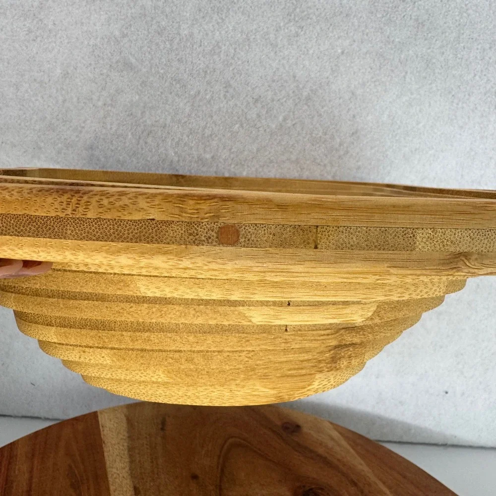 Bonnie & Pop Apple Shaped Bamboo Fruit Bowl‎ Basket Collapsible Kitchen Decor